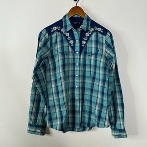 Cruel Denim Western Pearl Snap‎ Plaid Shirt Size Small